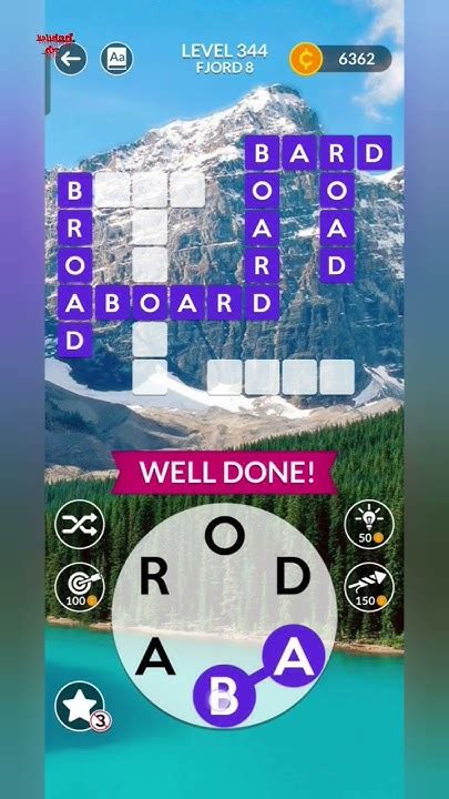 Wordscapes Level 344, Fjord 8.